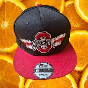 Ohio State Buckeyes New Era 9FIFTY‎ Snapback Hat Cap Black Red Adult